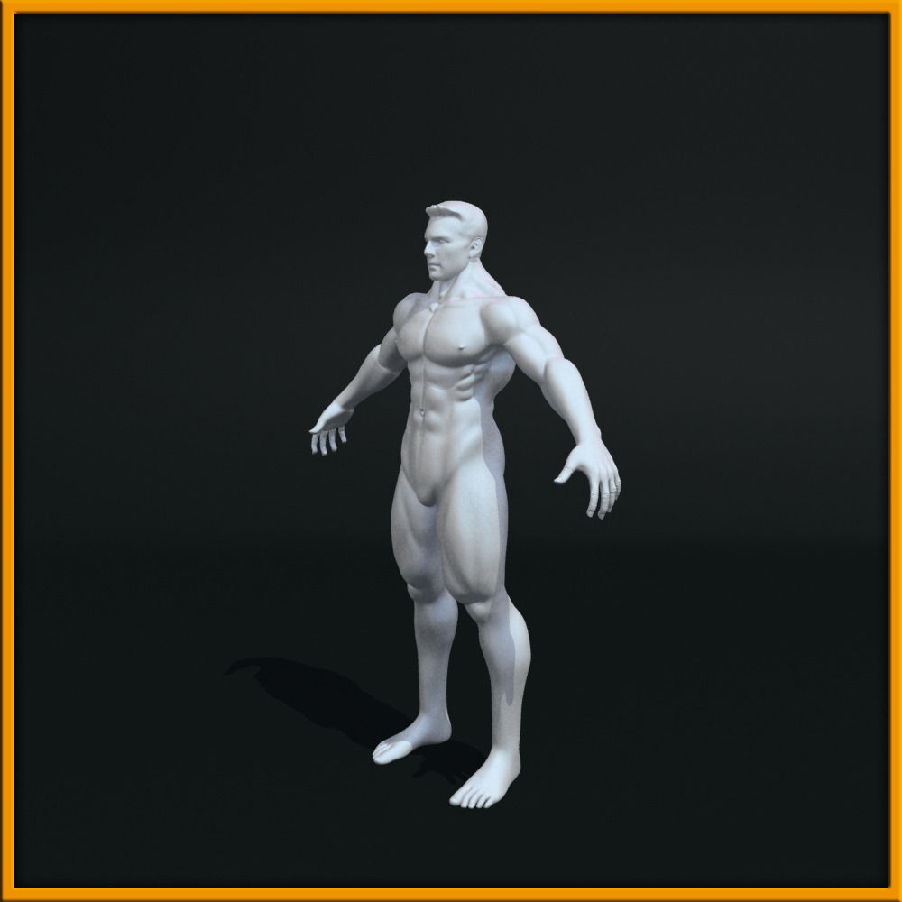 Realistic Male Body Low-poly 3D model_8