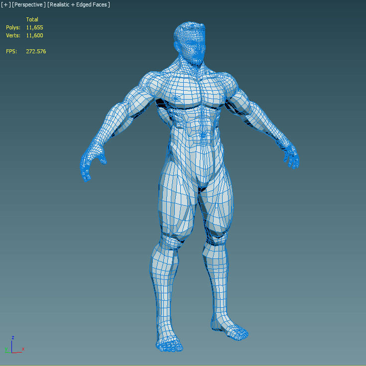 Realistic Male Body Low-poly 3D model_21
