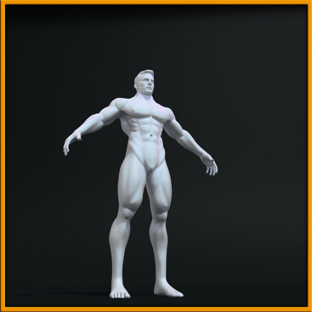 Realistic Male Body Low-poly 3D model_13