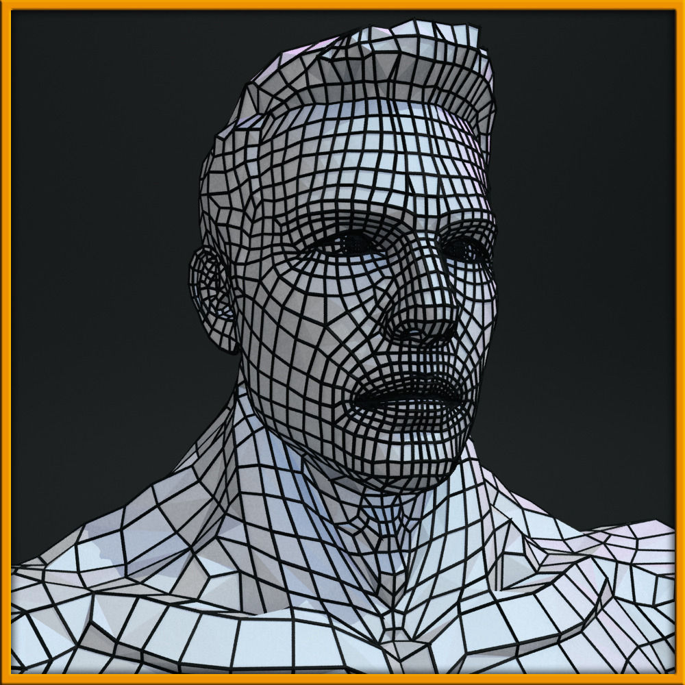 Realistic Male Body Low-poly 3D model_10