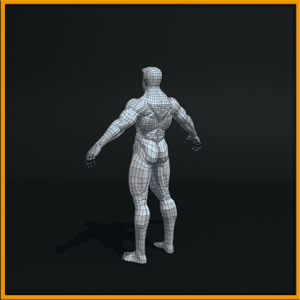 Realistic Male Body Low-poly 3D model_5