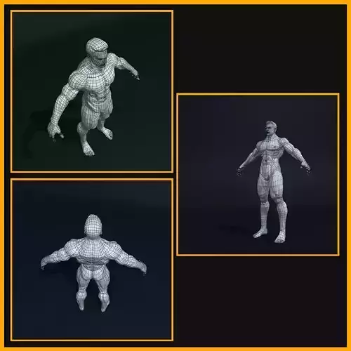 Realistic Male Body Low-poly 3D model
