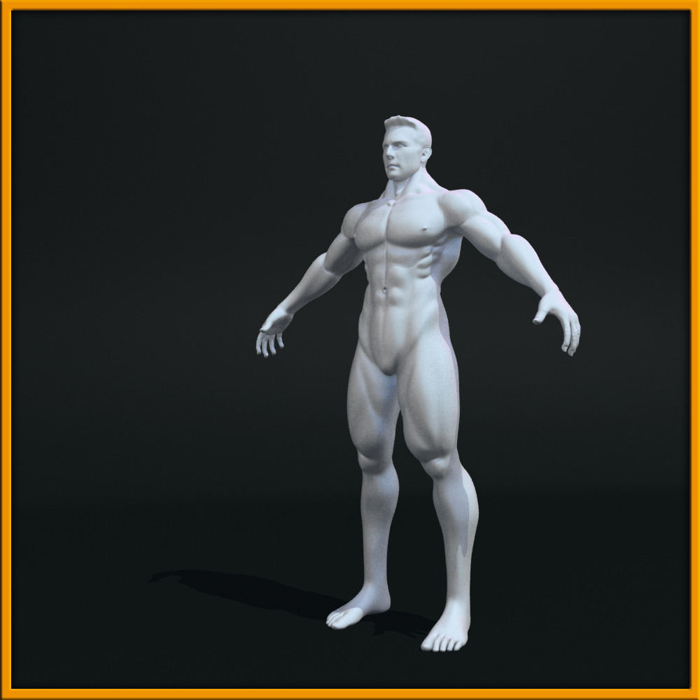 Realistic Male Body Low-poly 3D model_19