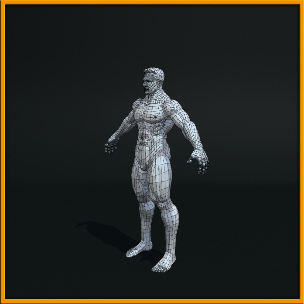 Realistic Male Body Low-poly 3D model_7