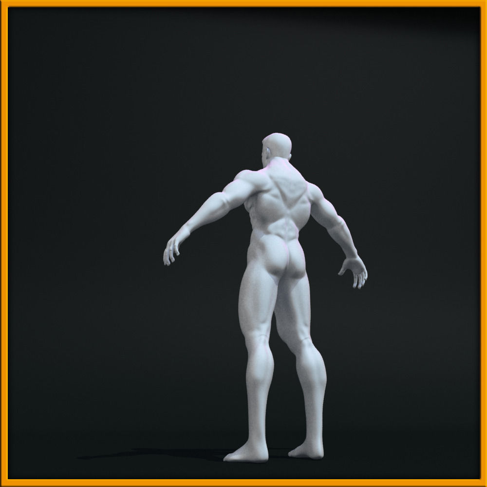 Realistic Male Body Low-poly 3D model_17