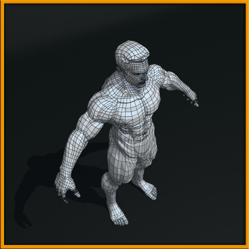 Realistic Male Body Low-poly 3D model_12