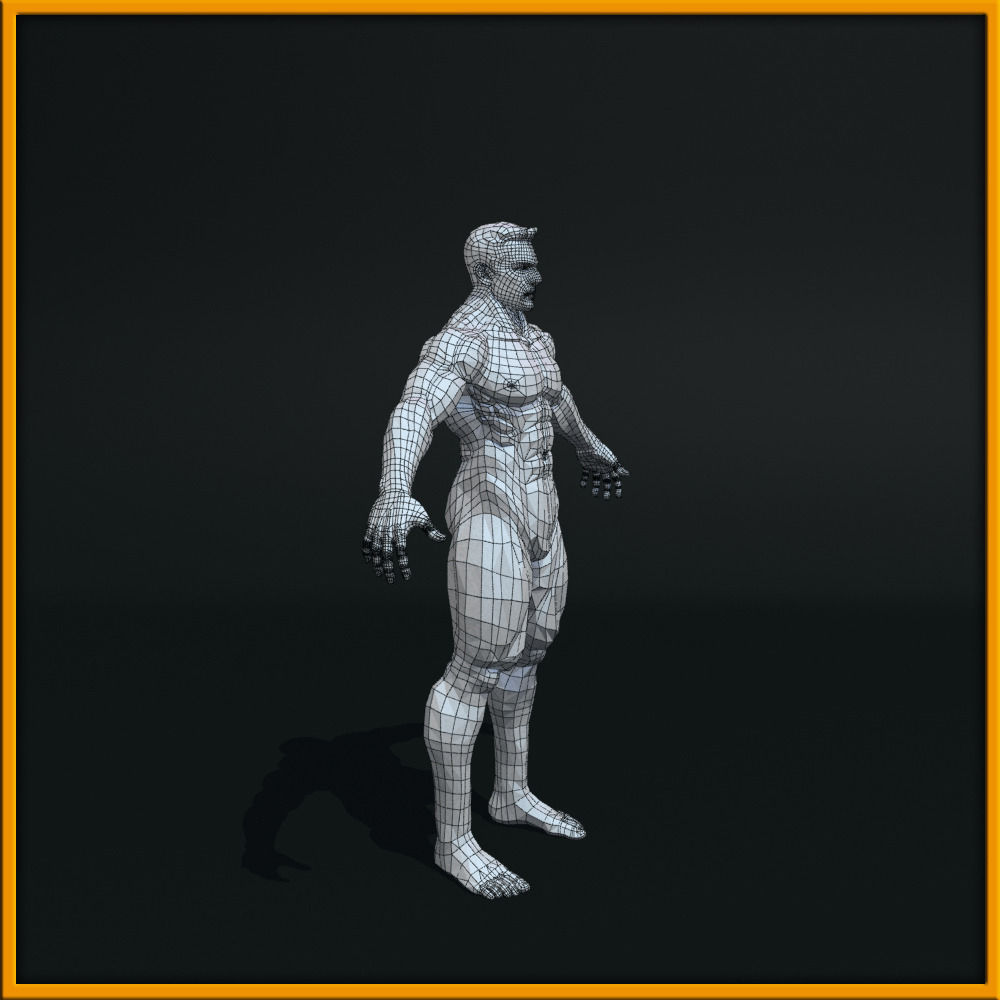 Realistic Male Body Low-poly 3D model_3