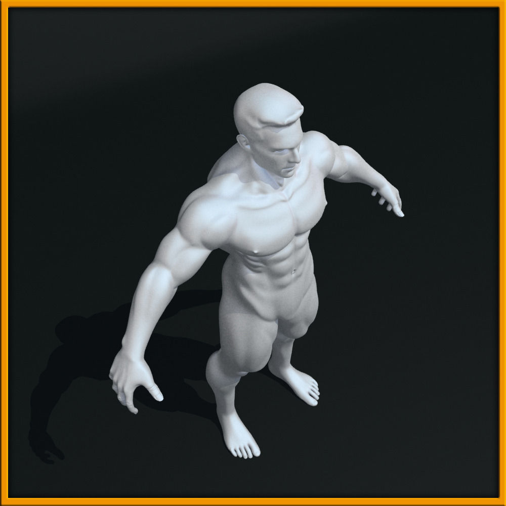 Realistic Male Body Low-poly 3D model_11