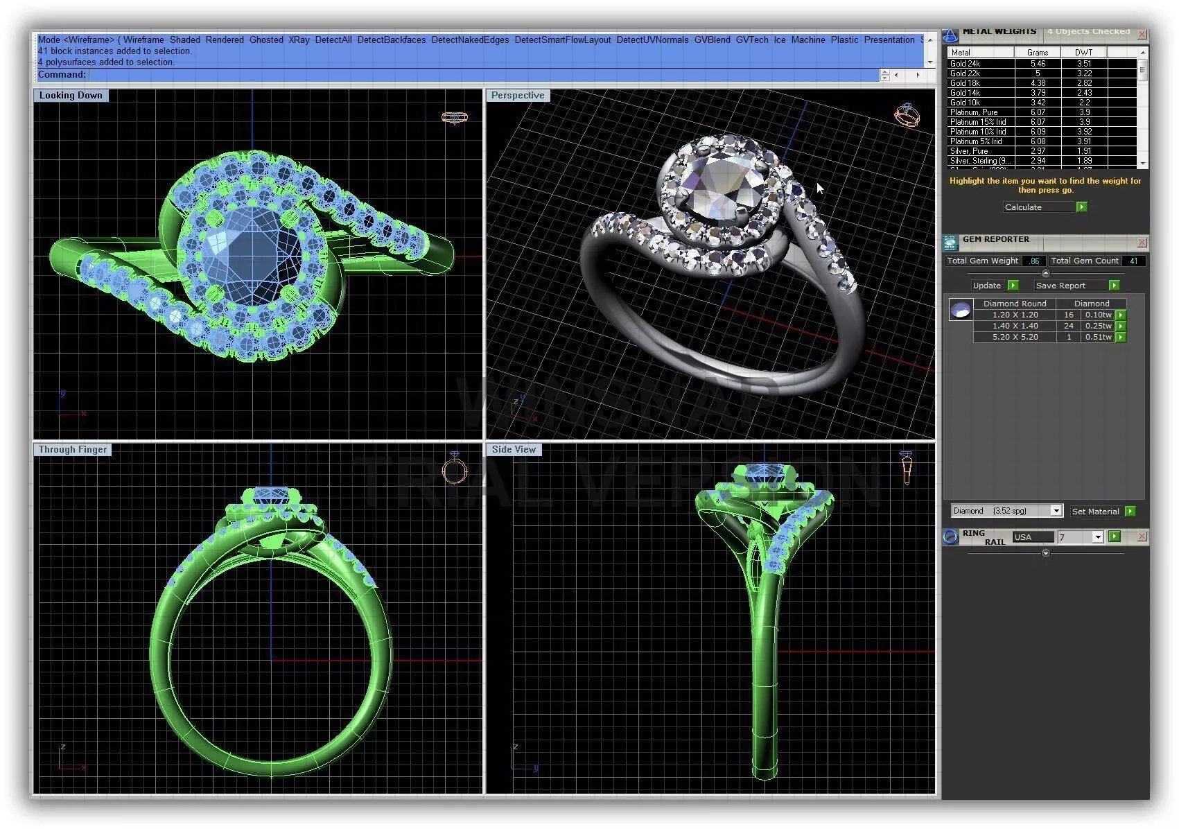 Swirl Loop Halo Ring With Diamonds 3D print model_0