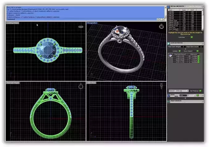 Round Shape Halo Side Stone Ring