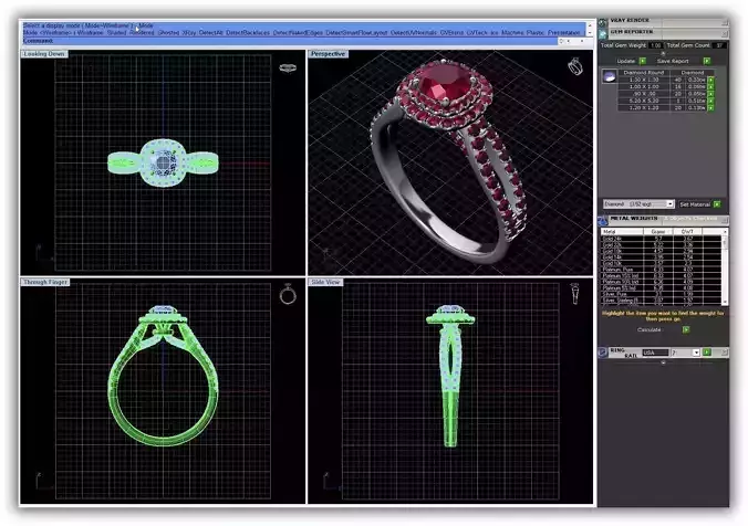 Squircle Shaped Halo Ring With Gemstones 1