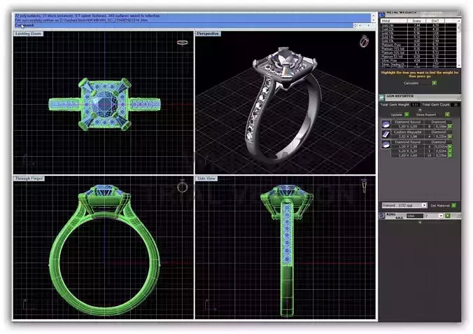 Square Shaped Halo Ring With Diamonds