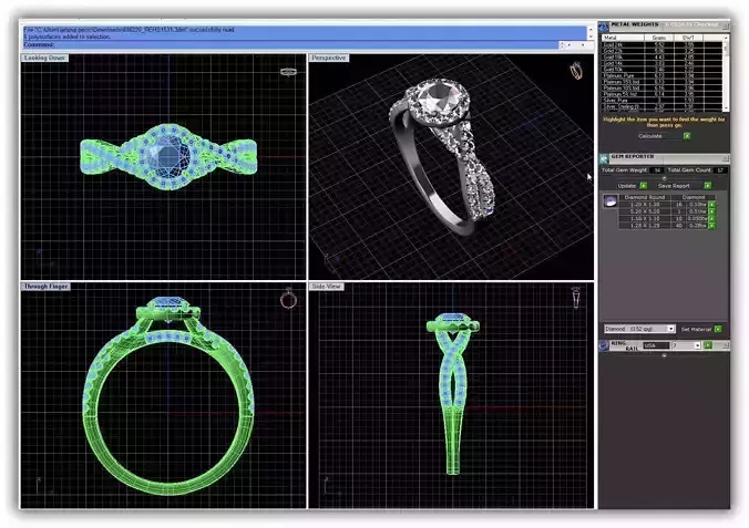 Twisted Round Halo Ring With Diamonds 1