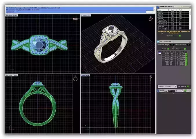 Twisted Square Halo Ring With Diamonds 1