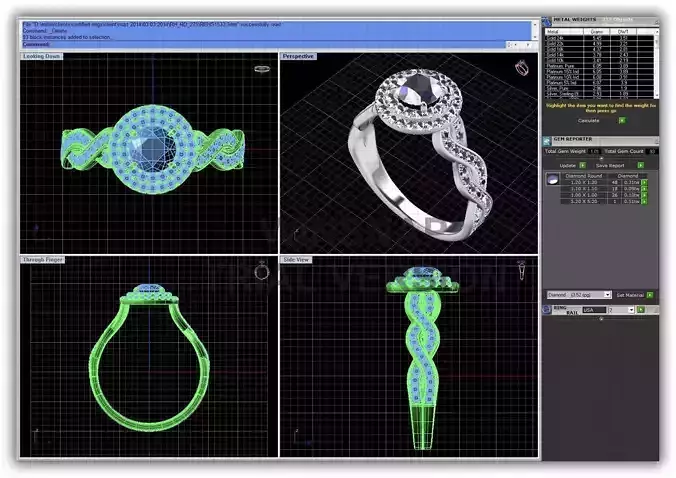 Twisted Round Halo Ring With Diamonds 2