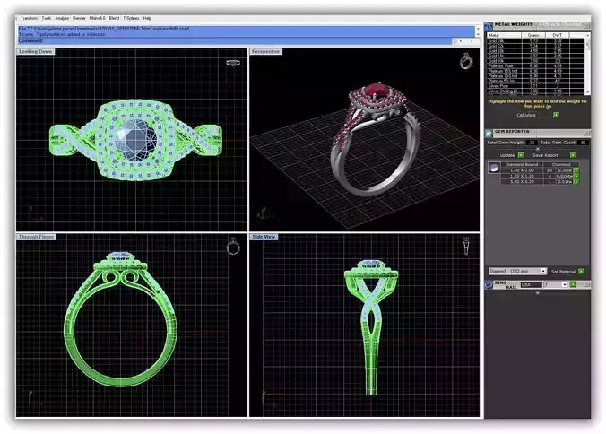 Twisted Square Halo Ring With Diamonds 2