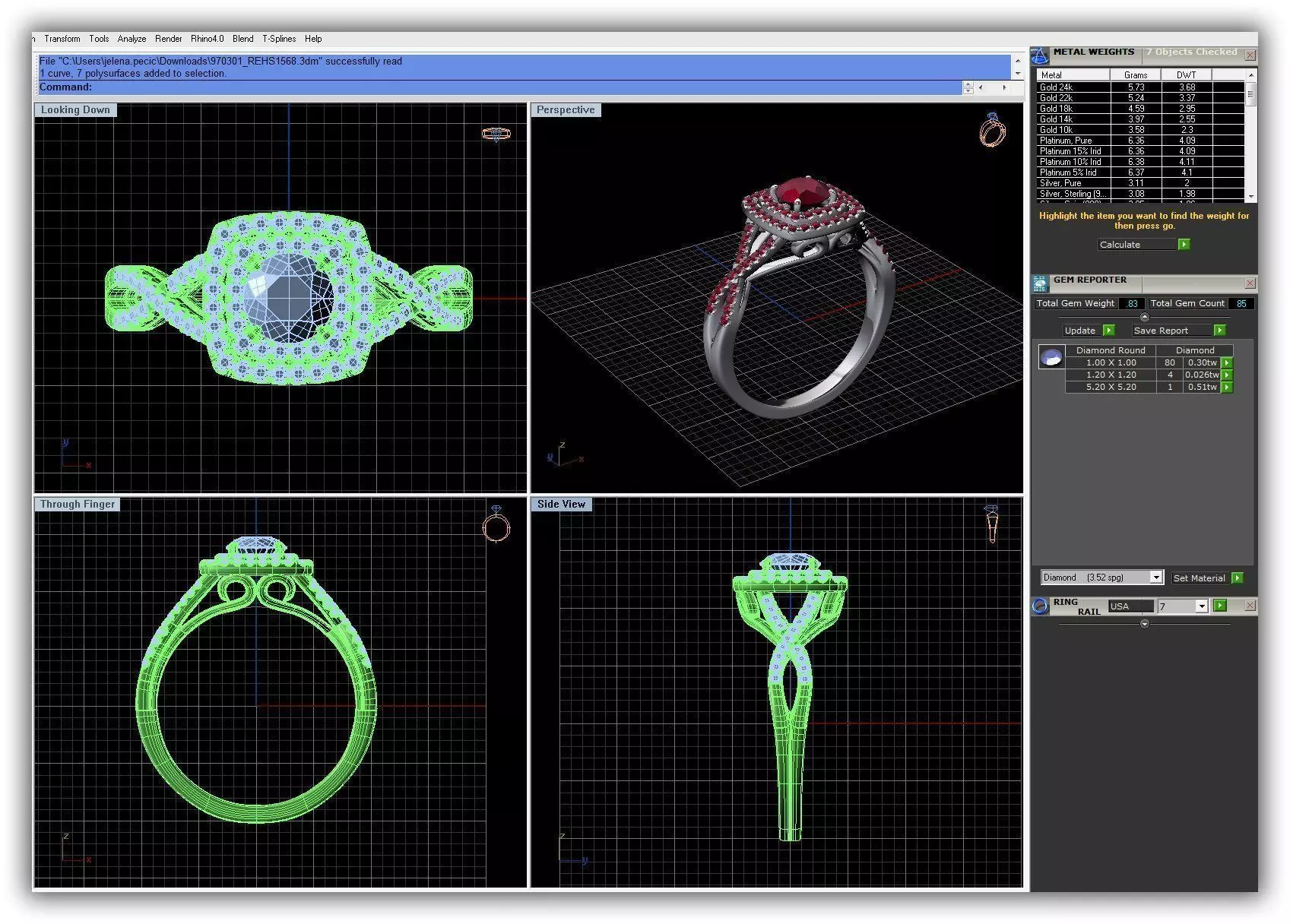 Twisted Square Halo Ring With Diamonds 2 3D print model_0