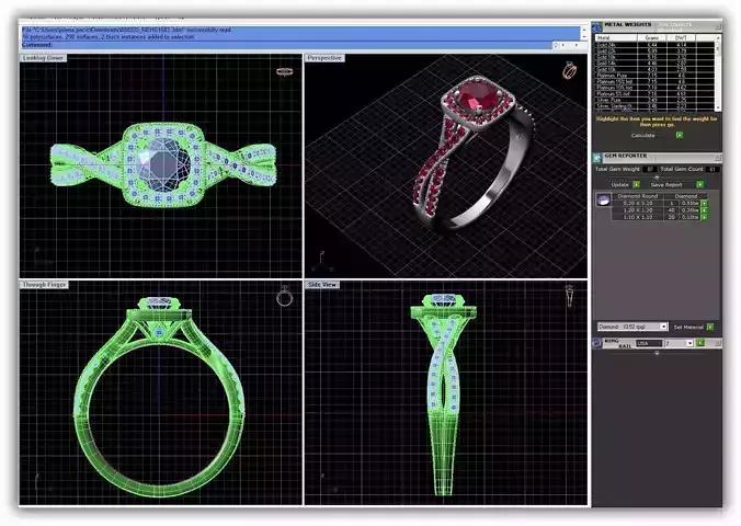 Twisted Square Halo Ring With Diamonds 3