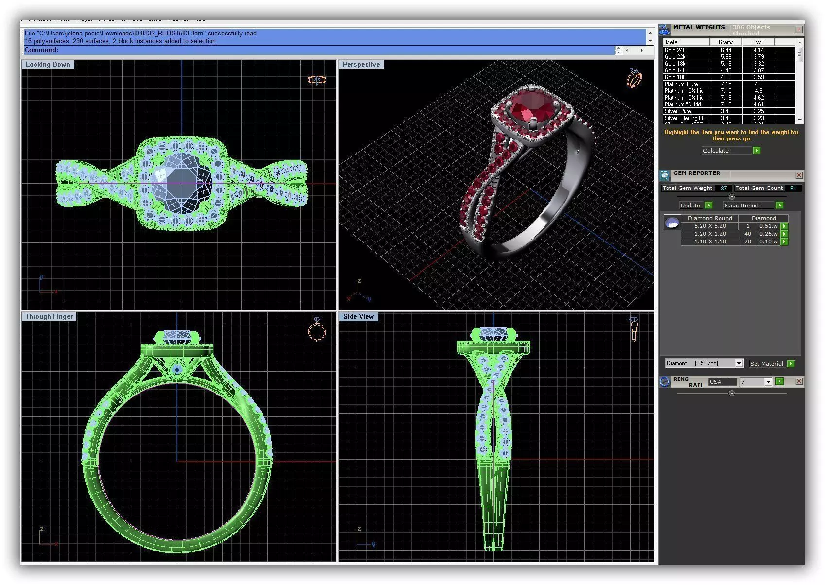 Twisted Square Halo Ring With Diamonds 3 3D print model_0