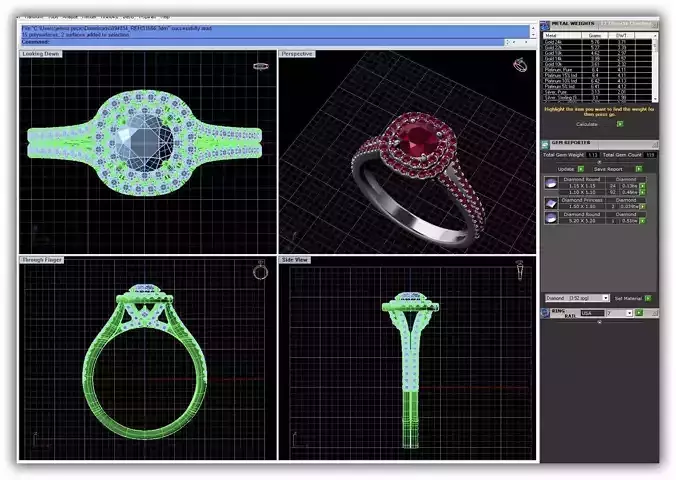 Squircle Shaped Halo Ring With Gemstones 2