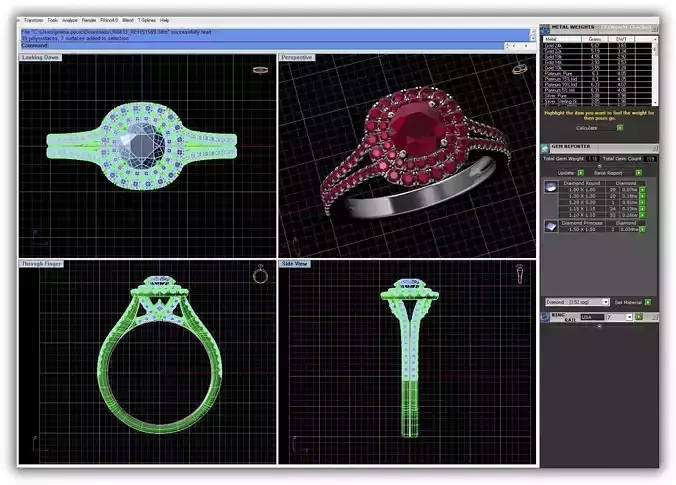 Squircle Shaped Halo Ring With Gemstones 3