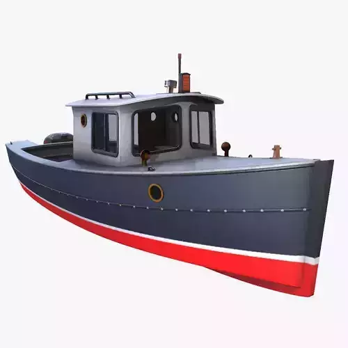 Cruiser Boat Low-poly 3D model