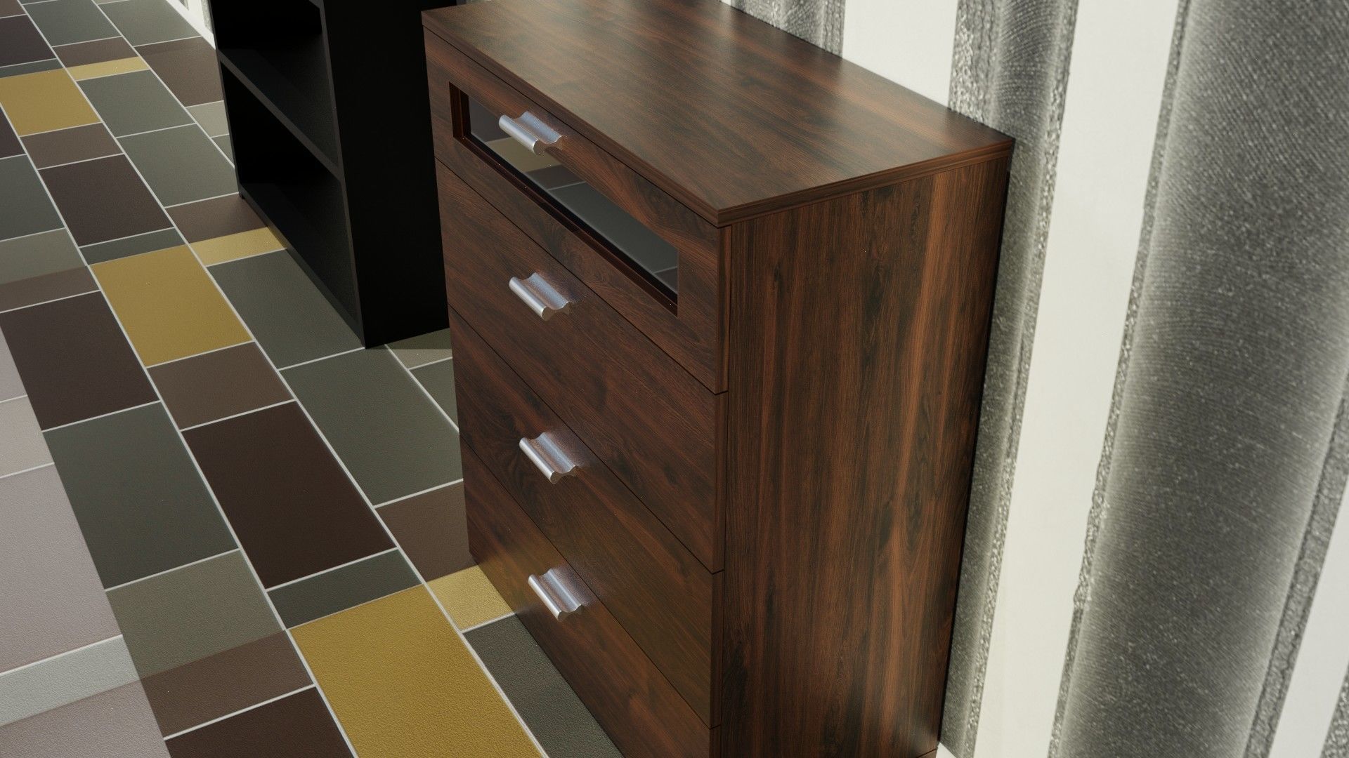 shelf wood 3D model_1