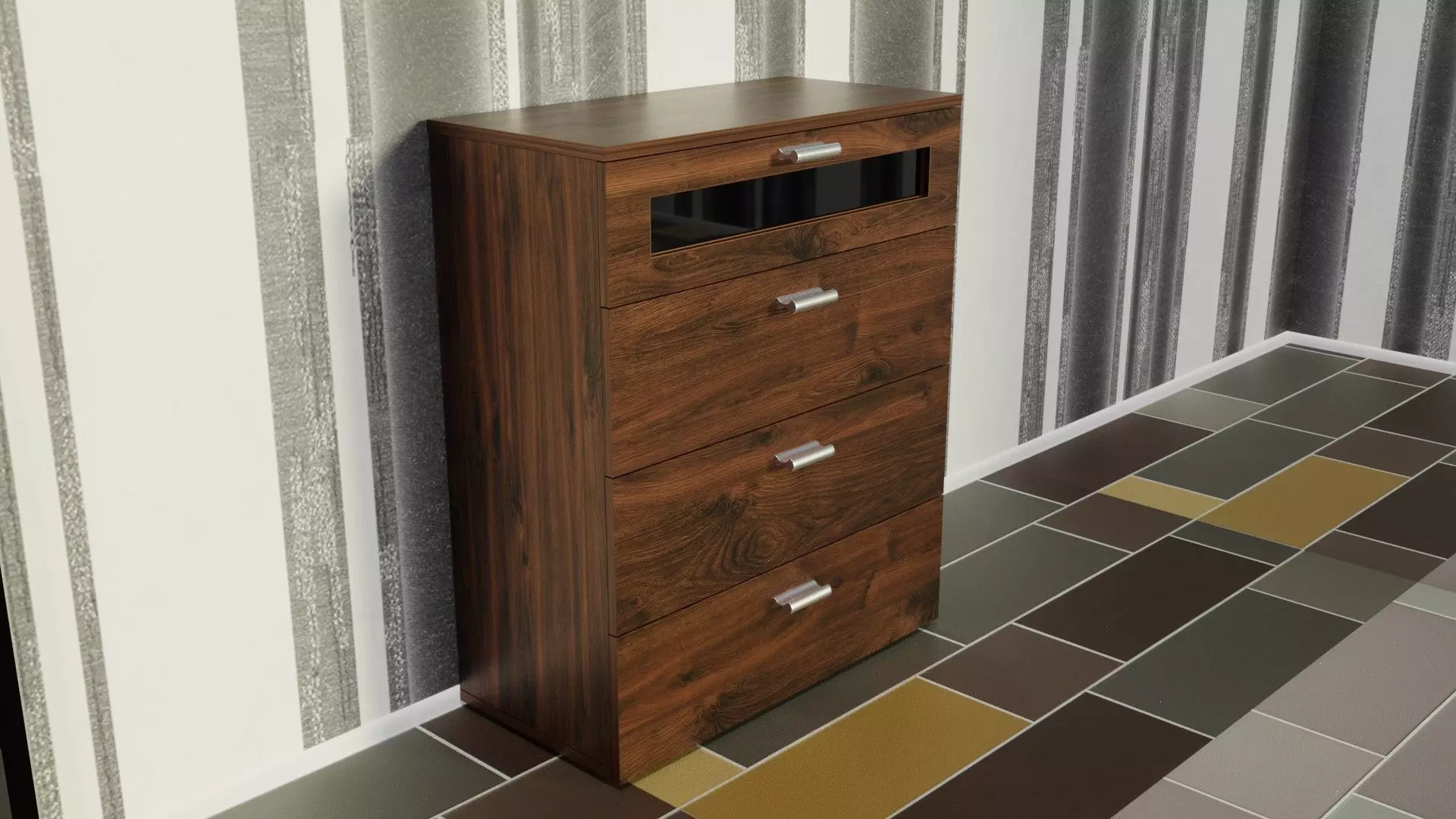 shelf wood 3D model_0