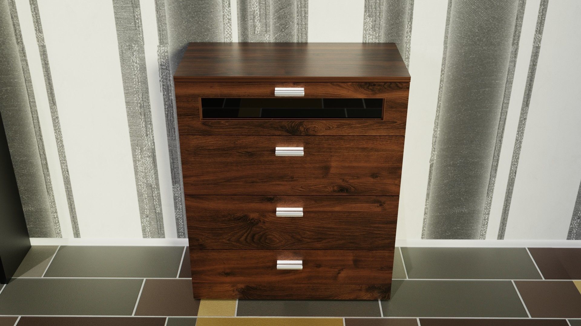 shelf wood 3D model_2