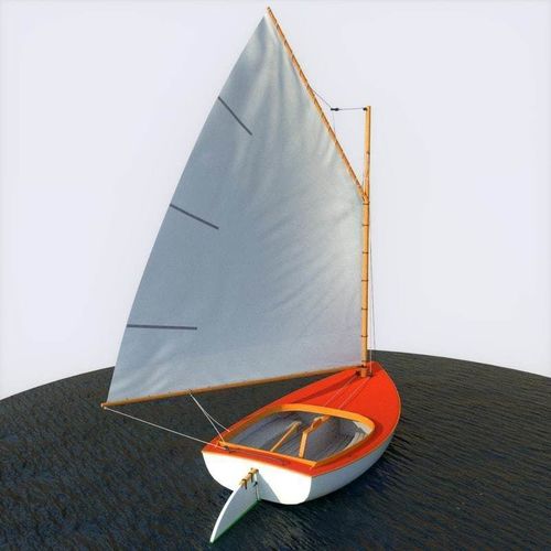Cat Sailboat Low-poly 3D model