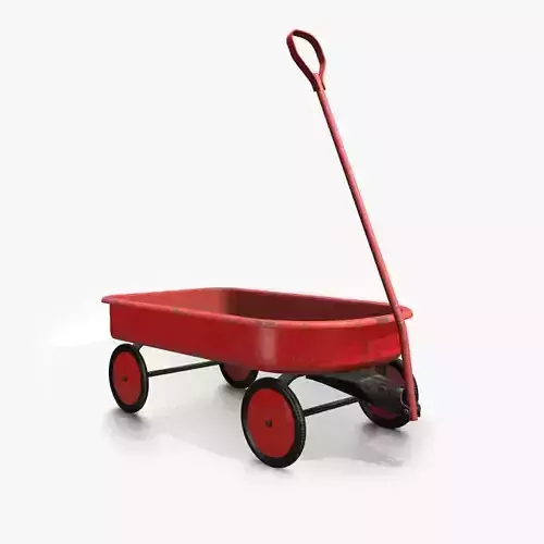 Vintage Toy Wagon Low-poly 3D model