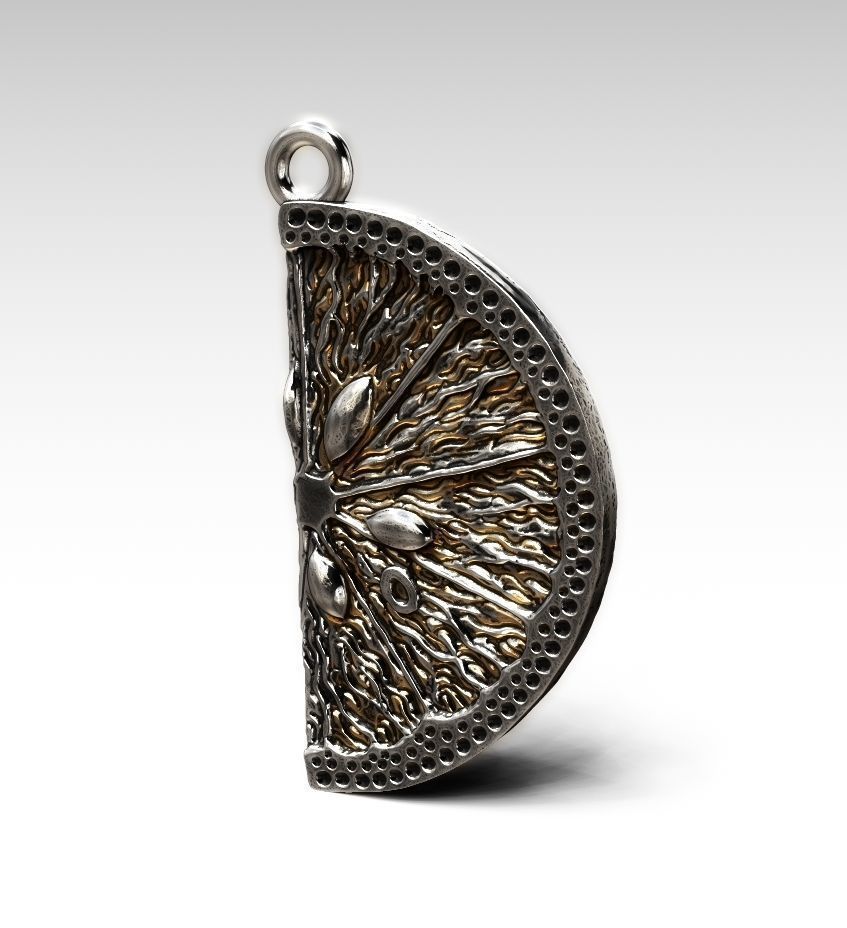 Slice of lemon 3D print model_4
