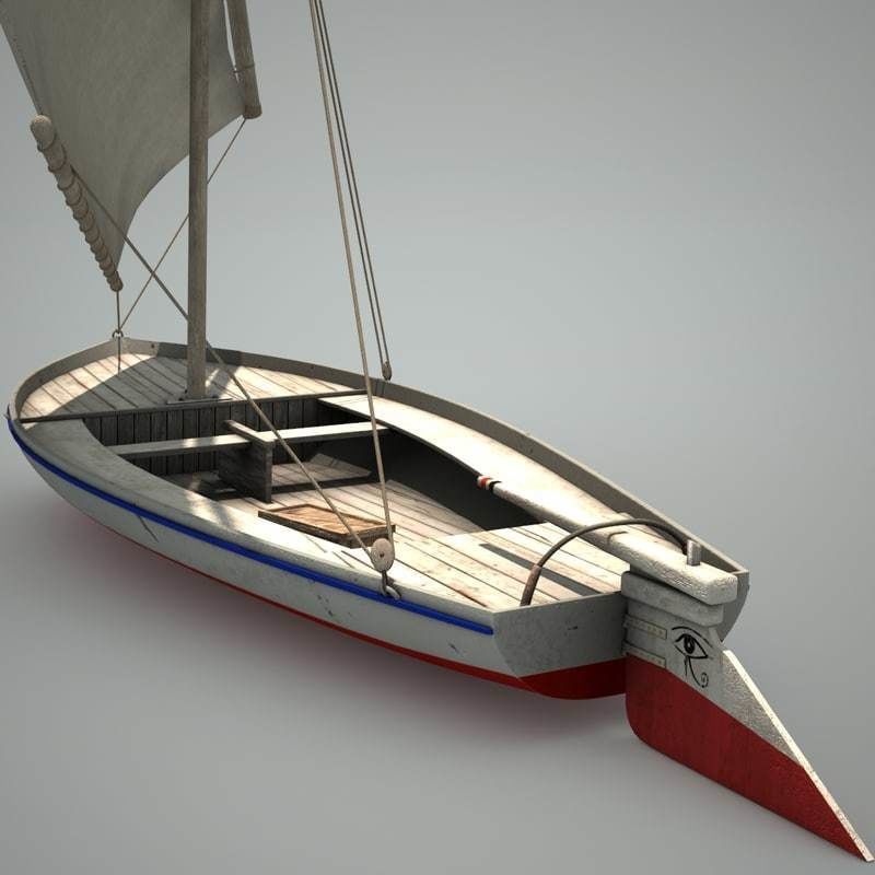Felucca Sail Boat 3D model_3