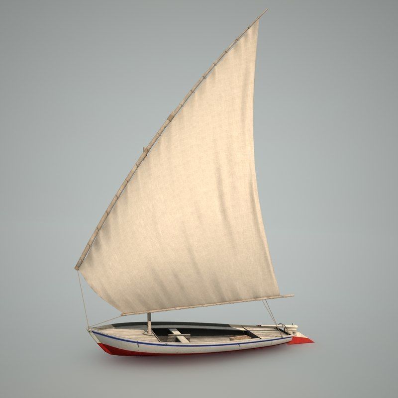 Felucca Sail Boat 3D model_5