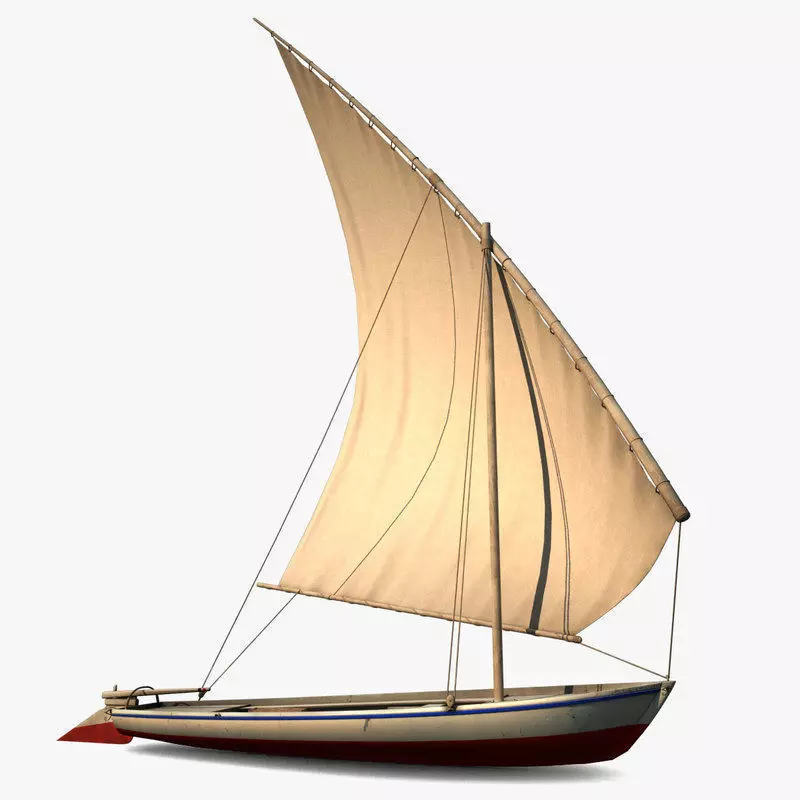 Felucca Sail Boat 3D model_0