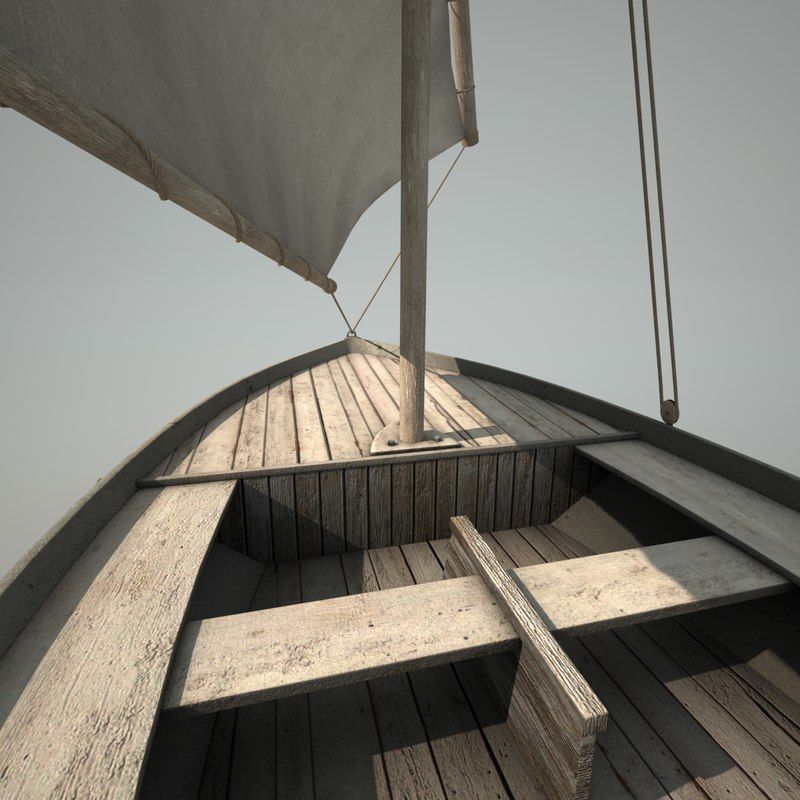 Felucca Sail Boat 3D model_11