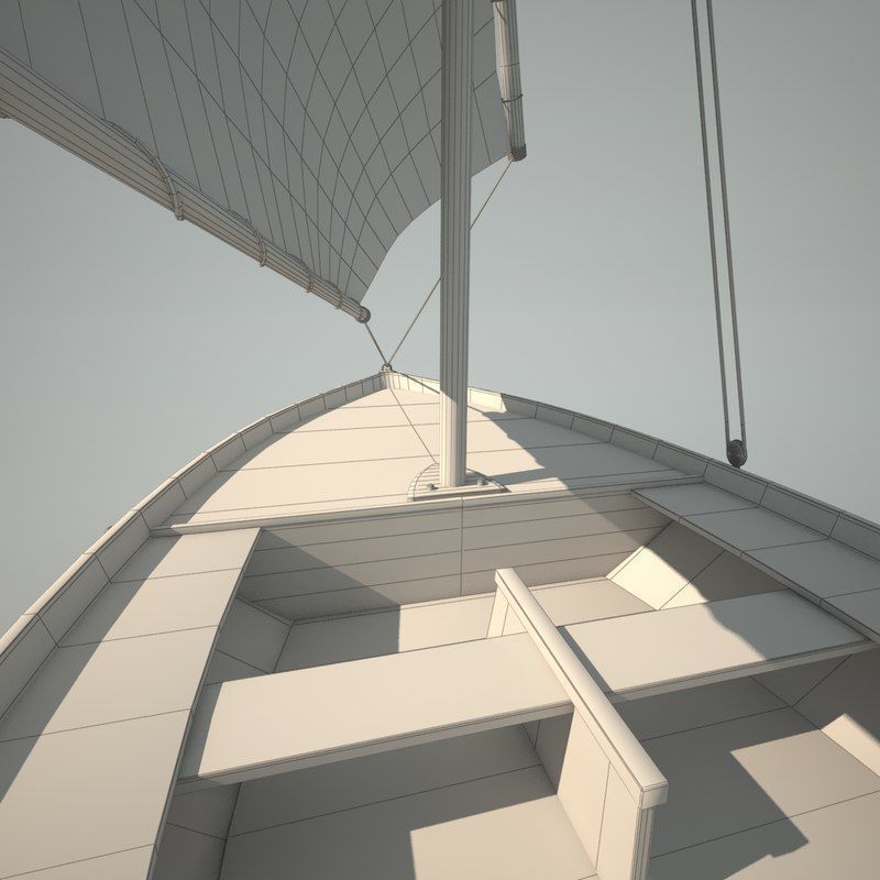 Felucca Sail Boat 3D model_10