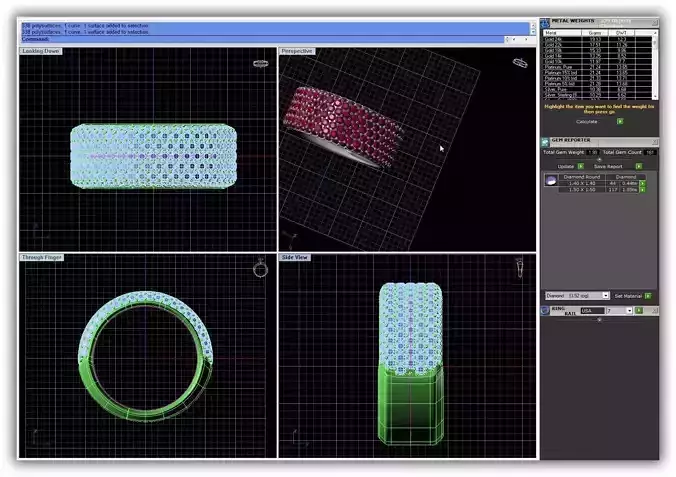 Wide Band Ring With Gemstones