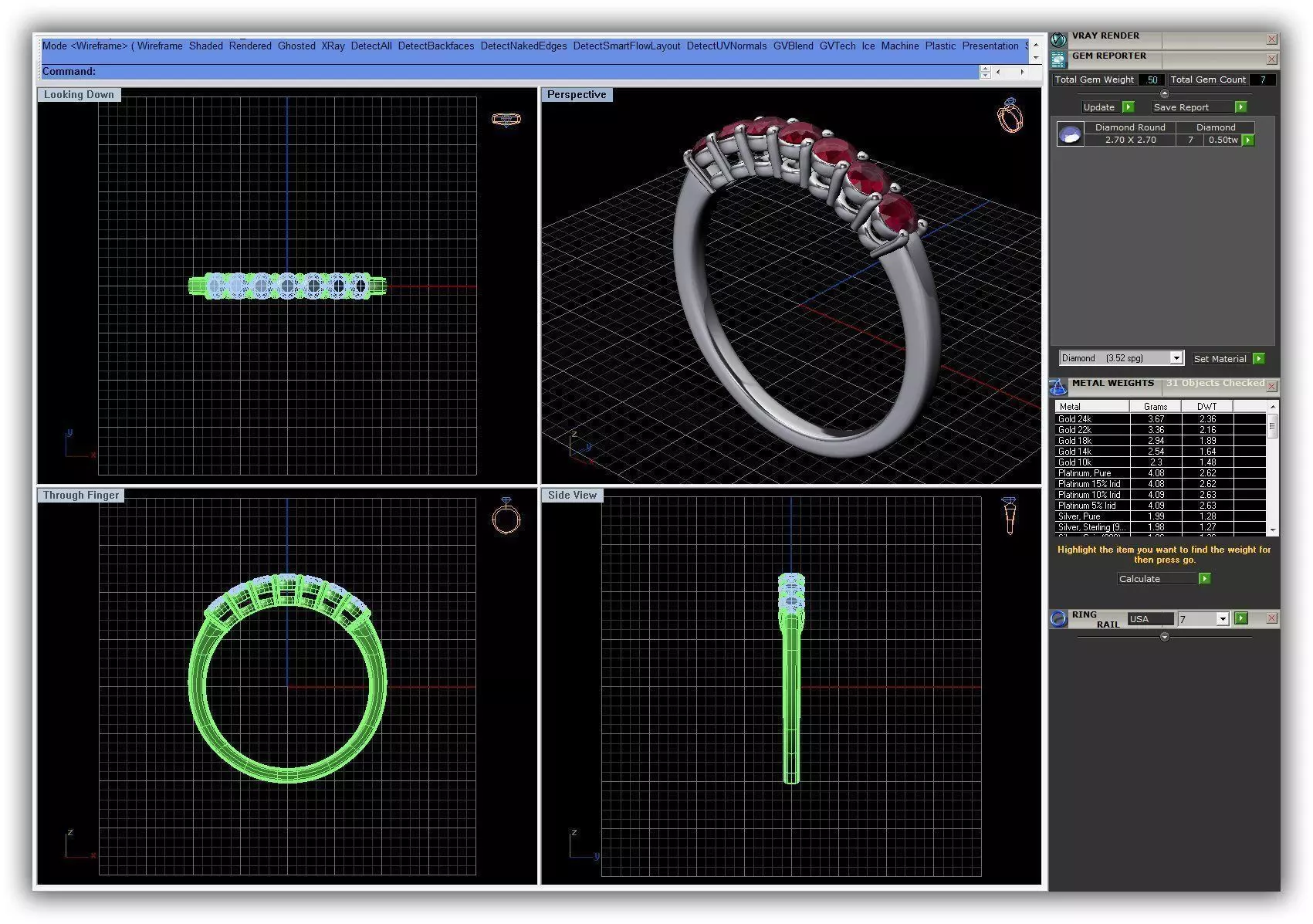 Silver Ring With Ruby 9 3D print model_0