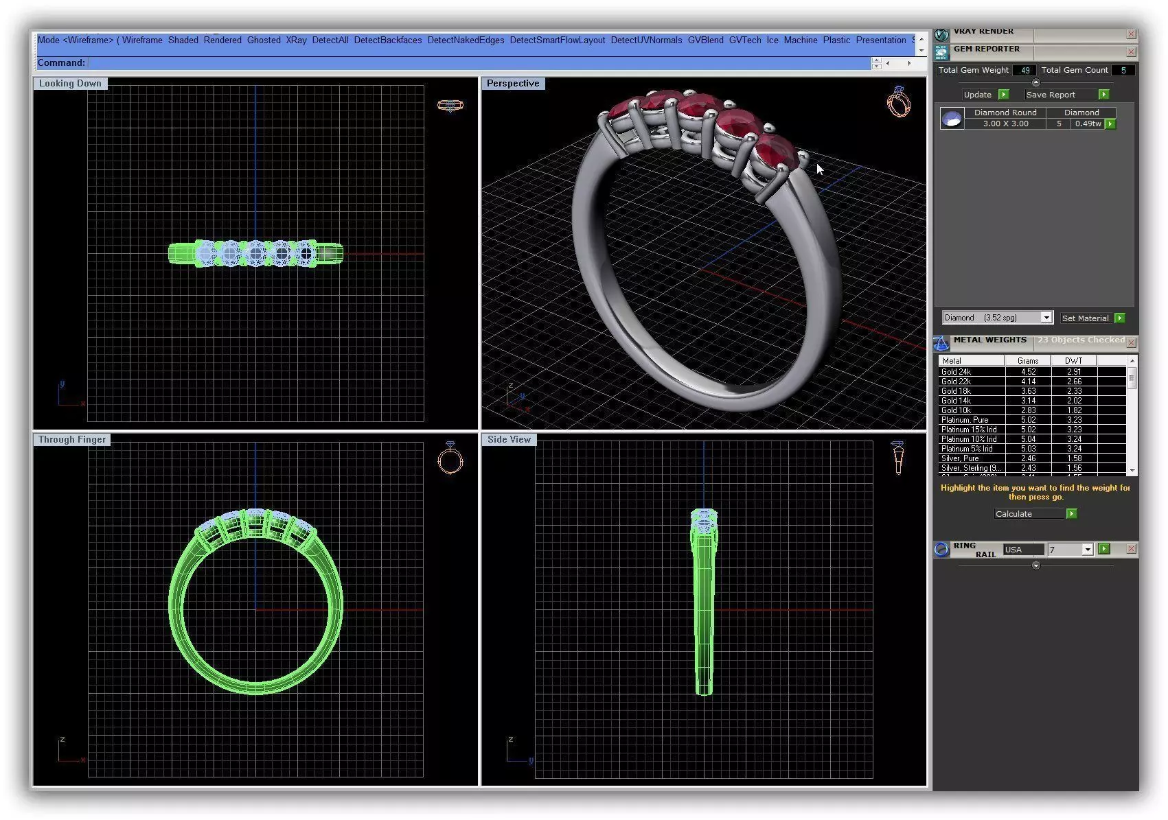 Silver Ring With Ruby 10 3D print model_0