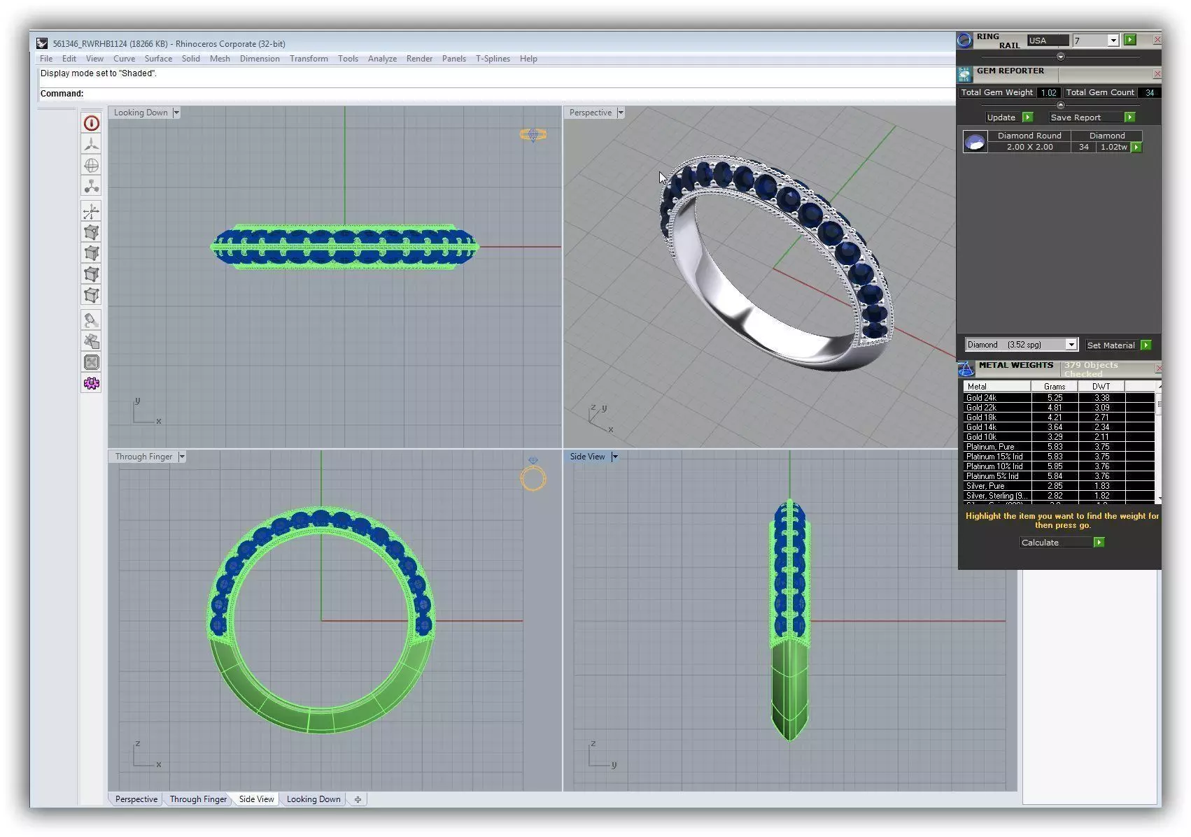 Silver Ring With Sapphire 3 3D print model_0