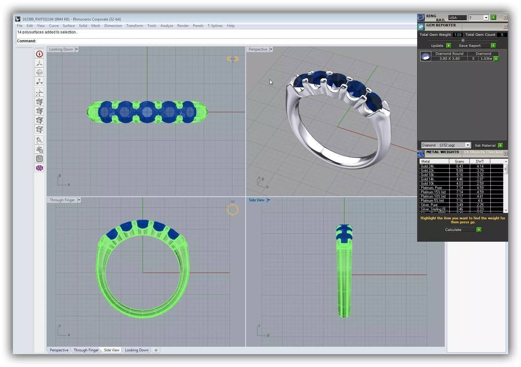 Silver Ring With Sapphire 4 3D print model_0
