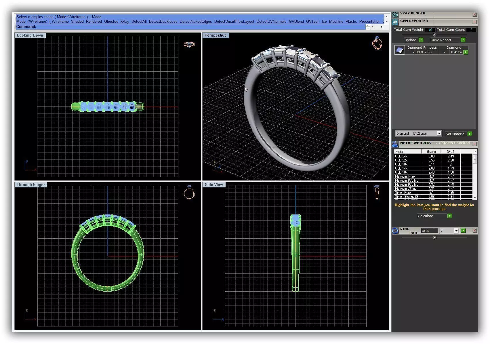 Silver Ring With Diamonds 23 3D print model_0