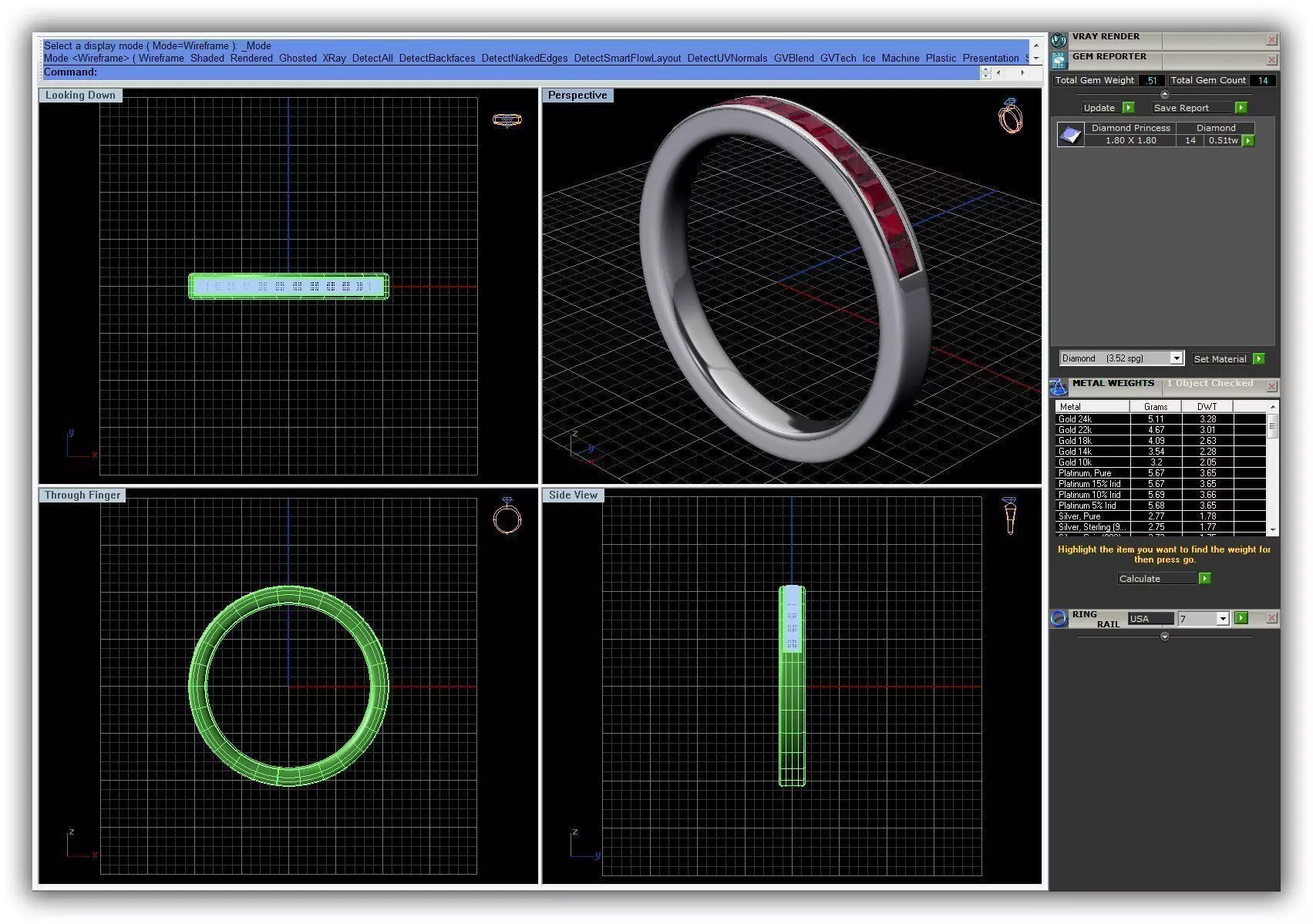Simple Silver Ring With Ruby 2 3D print model_0