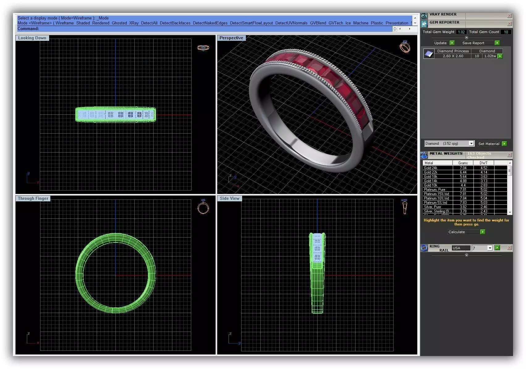 Simple Silver Ring With Ruby 4 3D print model_0