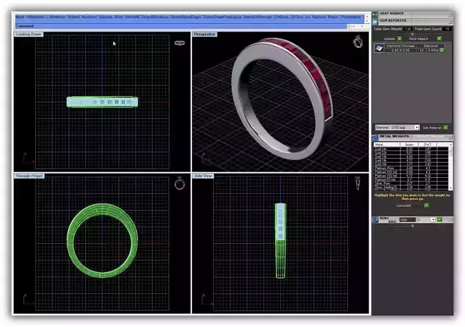 Egg Shaped Ring With Ruby 2 3D print model