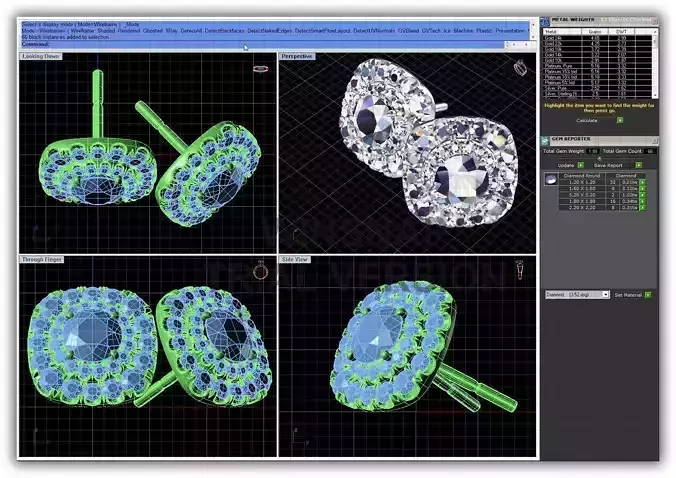 Squircle Shaped Halo Ear Studs With Diamonds