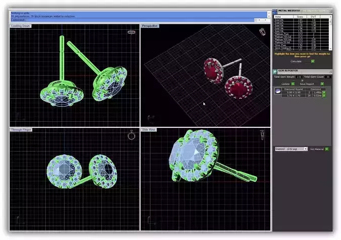 Round Shaped Halo Ear Studs With Ruby