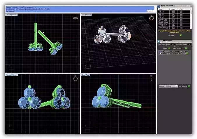 Flower Shaped Ear Studs With Diamond 5