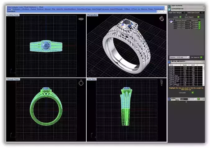 Square Halo Couple Rings